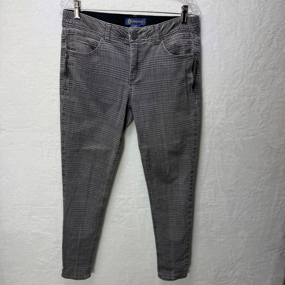Democracy Ab Solution Grey Glen Plaid Skinny Pants Stretch Career Trousers 8